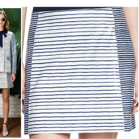 Tory Burch NEW Skirt Stripe Embossed Leather Mini NWT Women's 4 🎉HP🎉 - Picture 2 of 16